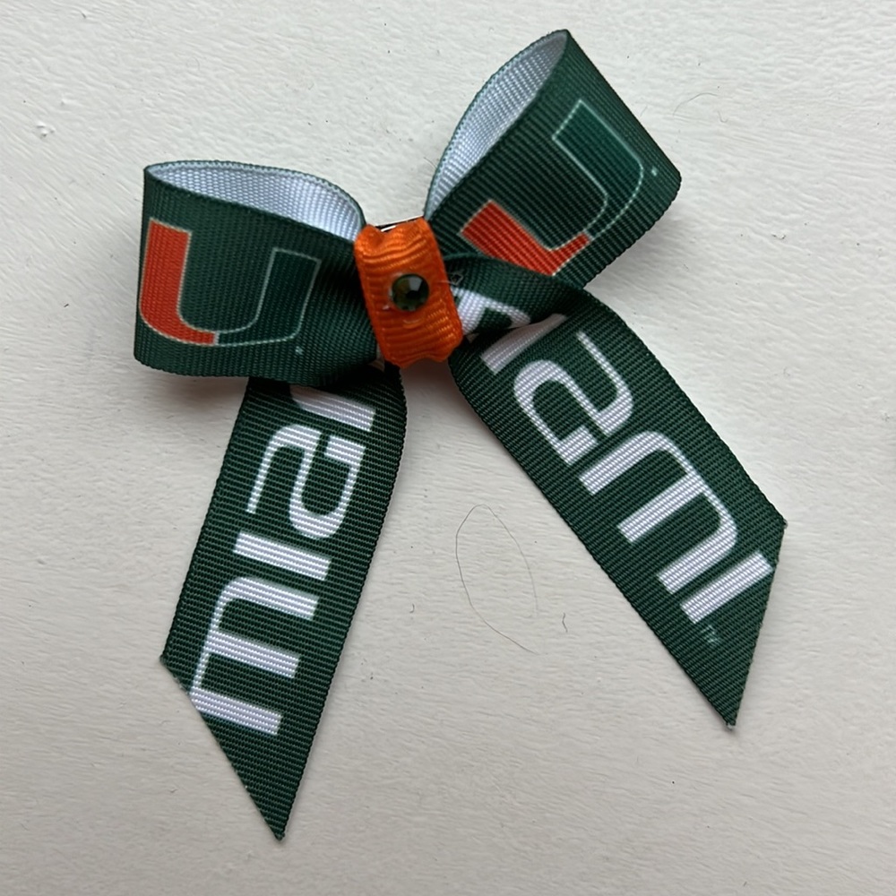 NWOT University of Miami puppy bow and collar bandanna - Picture 4 of 5